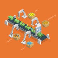 Money Making Process Isometric Concept