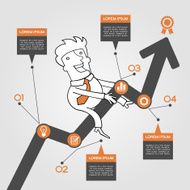 business diagram with man and arrow