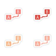 assembly realistic sticker design on paper distance N4