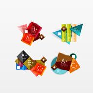 Set of modern geometric infographic web layouts N30