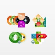 Set of modern geometric infographic web layouts N41