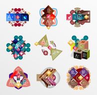 Set of abstract geometric shapes with options N65
