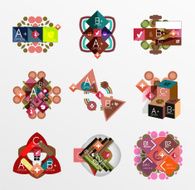 Set of abstract geometric shapes with options N69