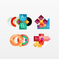 Set of modern geometric infographic web layouts N43