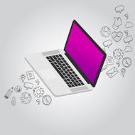 laptop notebook function icon illustration