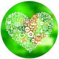 Heart shape on blurred background