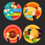 Set of option presentation labels flat design web infographic boxes N20