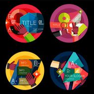 Set of option presentation labels flat design web infographic boxes N21