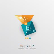 Glossy paper style geometric abstract infographic design N98