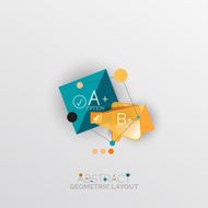 Glossy paper style geometric abstract infographic design N99