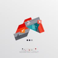 Glossy paper style geometric abstract infographic design N101