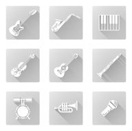 grey musical instrument flat icons 2014 A1 Converted