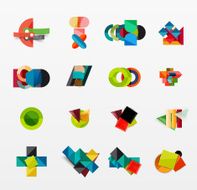 Set of modern geometric infographic web layouts N47