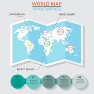 world map infographic on paper