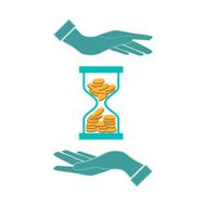 money concept design time is money infographics design hands vector illustration