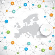 Europe Map and Elements Infographic Vector illustration