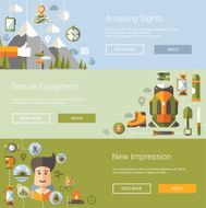 Modern flat design illustrations of camping and hiking info graphic