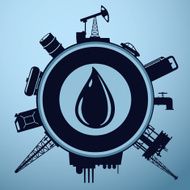 Lable for oil industry with a drop of fuel