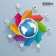 Abstract 3D digital business Infographic N21