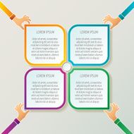 Abstract vector 4 steps infographic template in 3D style