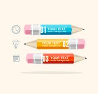 Vector business infographics with pencils