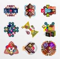 Set of abstract geometric shapes with options N84
