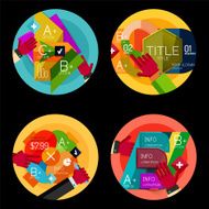 Set of option presentation labels flat design web infographic boxes N25