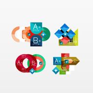 Set of modern geometric infographic web layouts N52