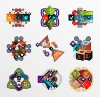 Set of abstract geometric shapes with options N88