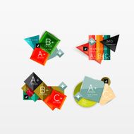 Set of modern geometric infographic web layouts N58