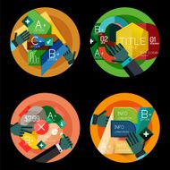 Set of flat design circle option infographics concepts N66