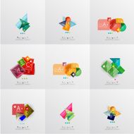 Set of paper graphic layouts N18