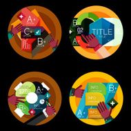 Set of flat design circle option infographics concepts N67