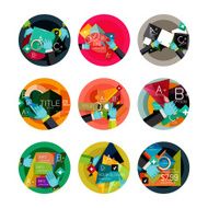 Set of flat design circle option infographics concepts N68