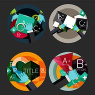 Set of flat design circle option infographics concepts N69