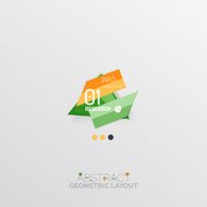 Glossy paper style geometric abstract infographic design N102