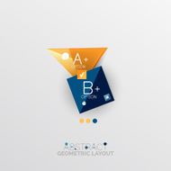 Glossy paper style geometric abstract infographic design N105