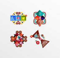 Set of abstract geometric shapes with options N95