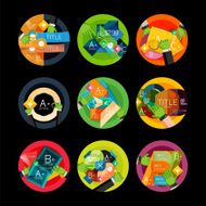 Set of flat design circle option infographics concepts N71