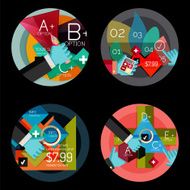 Set of flat design circle option infographics concepts N74