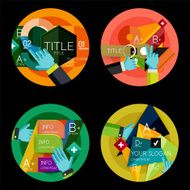 Set of flat design circle option infographics concepts N75