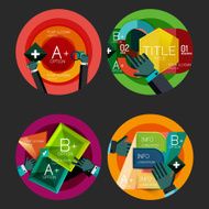 Set of flat design circle option infographics concepts N77