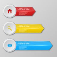 Set of glossy plastic banners