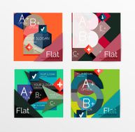 Flat modern info banner set N4