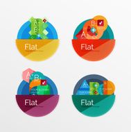 Set of flat design circle infographic icons N6