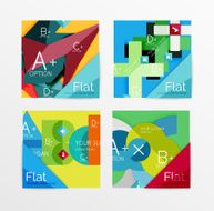 Flat design square shape infographic banner N3
