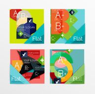 Flat design square shape infographic banner N4