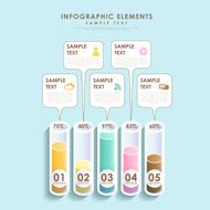 abstract 3d tube bar chart infographics