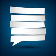 Paper white separated speech bubble
