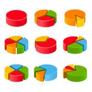 Segmented and multicolored pie charts set N2